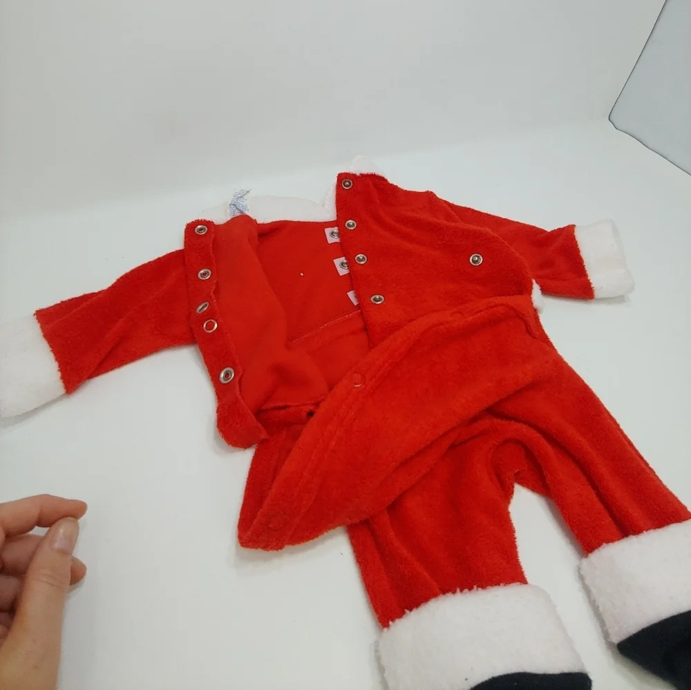 Carter's Baby Santa Onesie Bodysuit Footie Pajamas Made in the USA 80s Vintage S